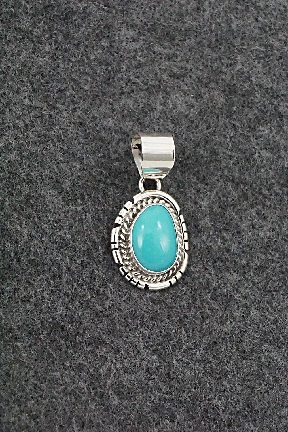 Turquoise & Sterling Silver Pendant - Johnny Frank
