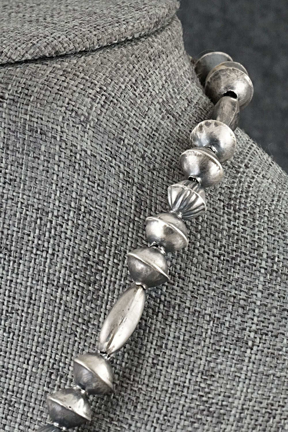 Sterling Silver Navajo Pearl Necklace 22" - Vintage