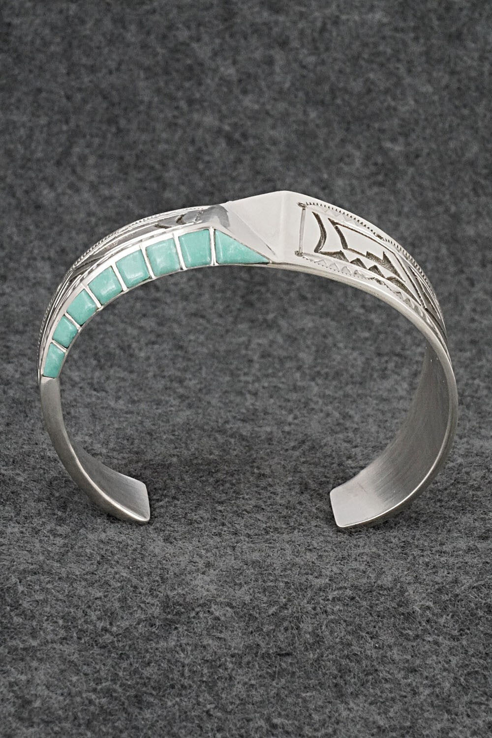 Turquoise & Sterling Silver Bracelet - Leonard Jim