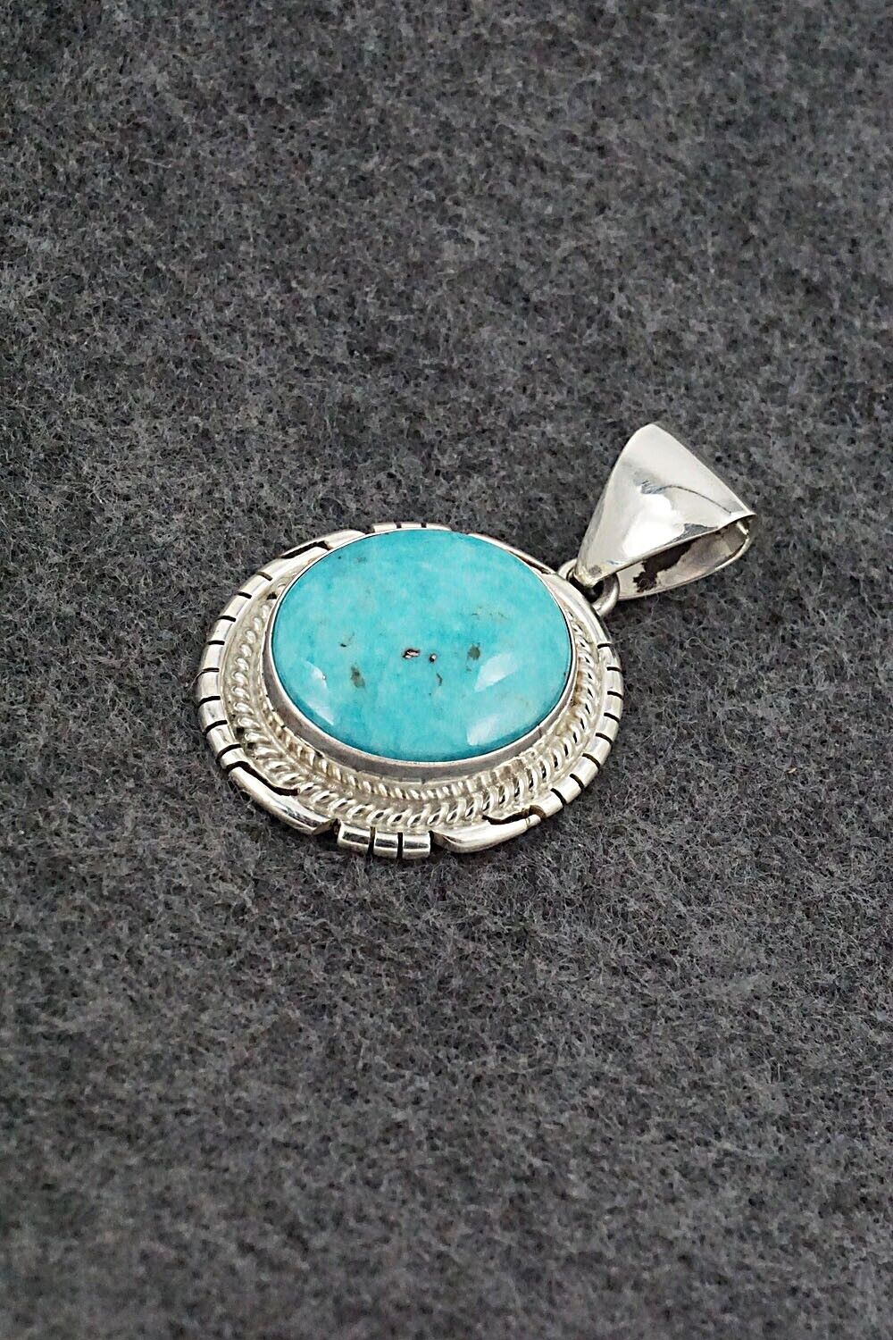 Turquoise & Sterling Silver Pendant - Peggy Skeets
