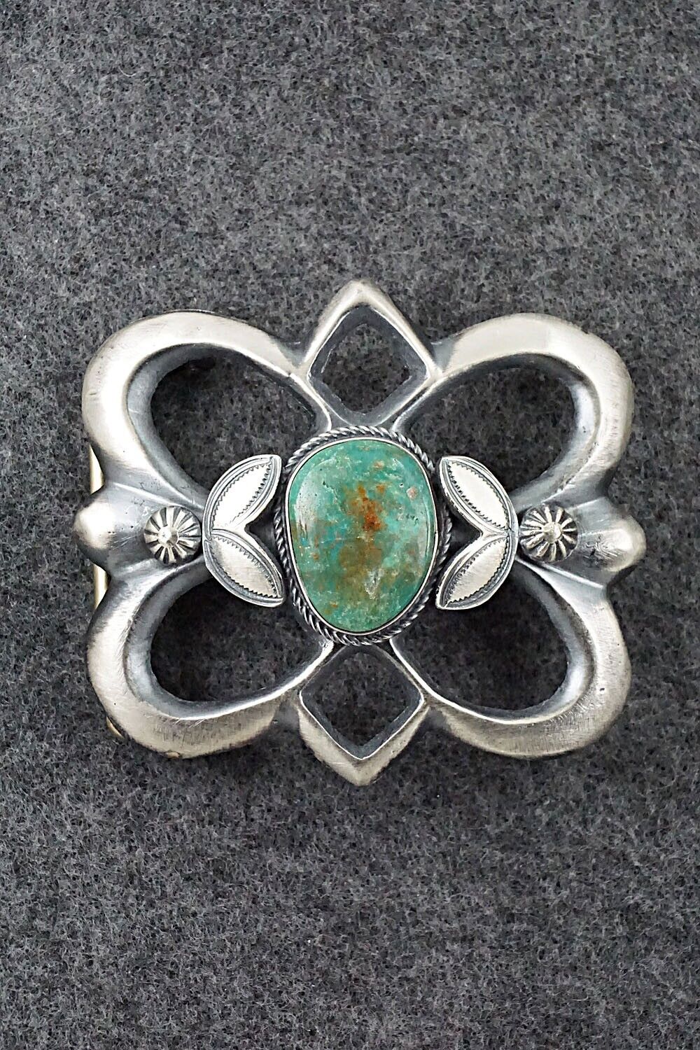 Turquoise & Sterling Silver Belt Buckle - Henry Morgan