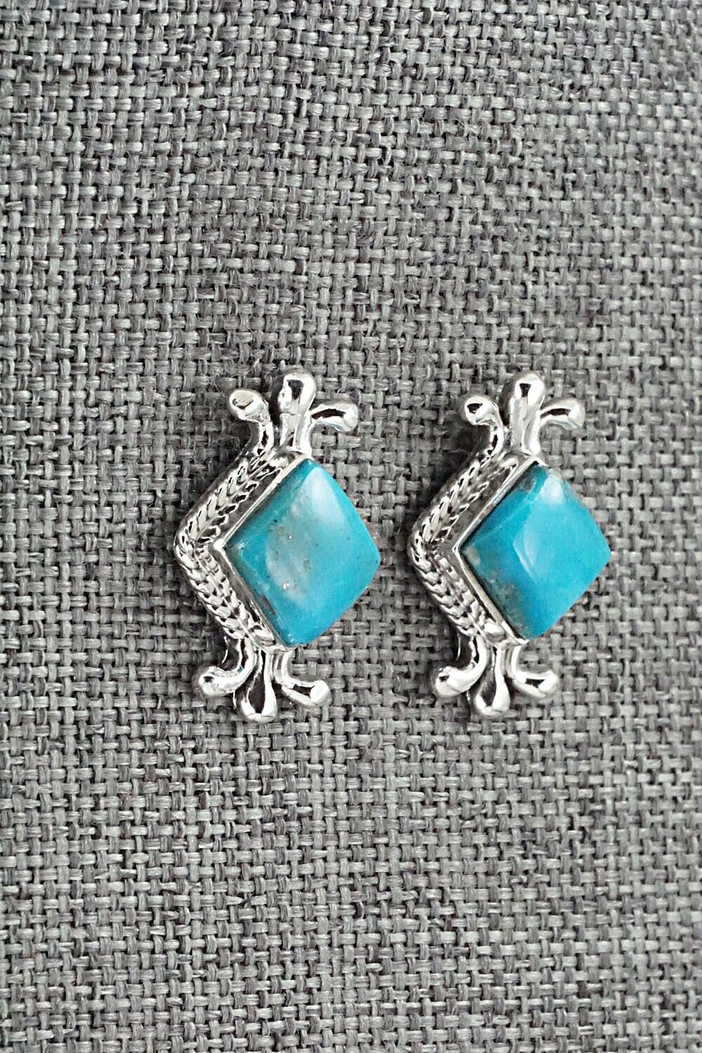 Turquoise and Sterling Silver Earrings - Louise Joe