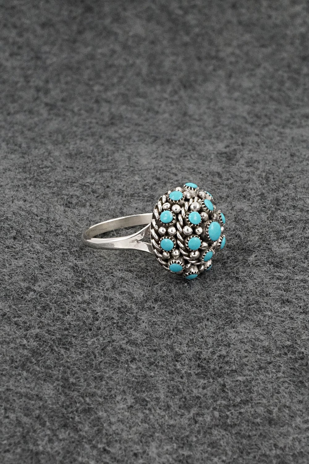 Turquoise & Sterling Silver Ring - Dickie Charley - Size 7.5