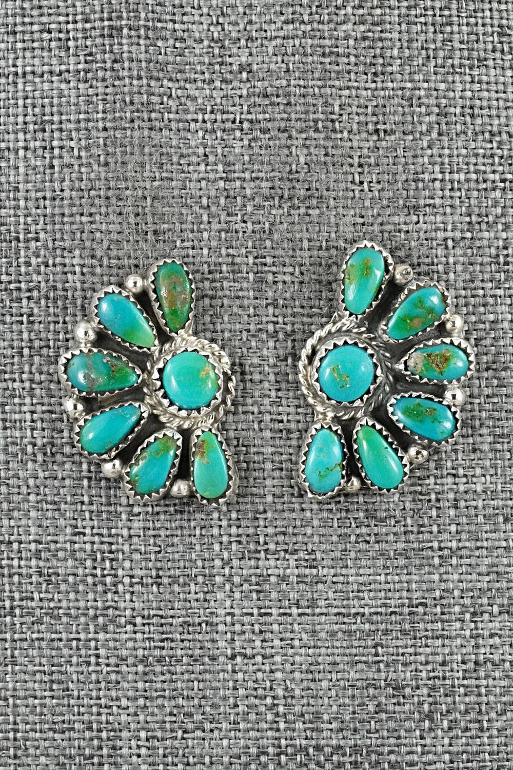 Turquoise & Sterling Silver Earrings - Justina Wilson