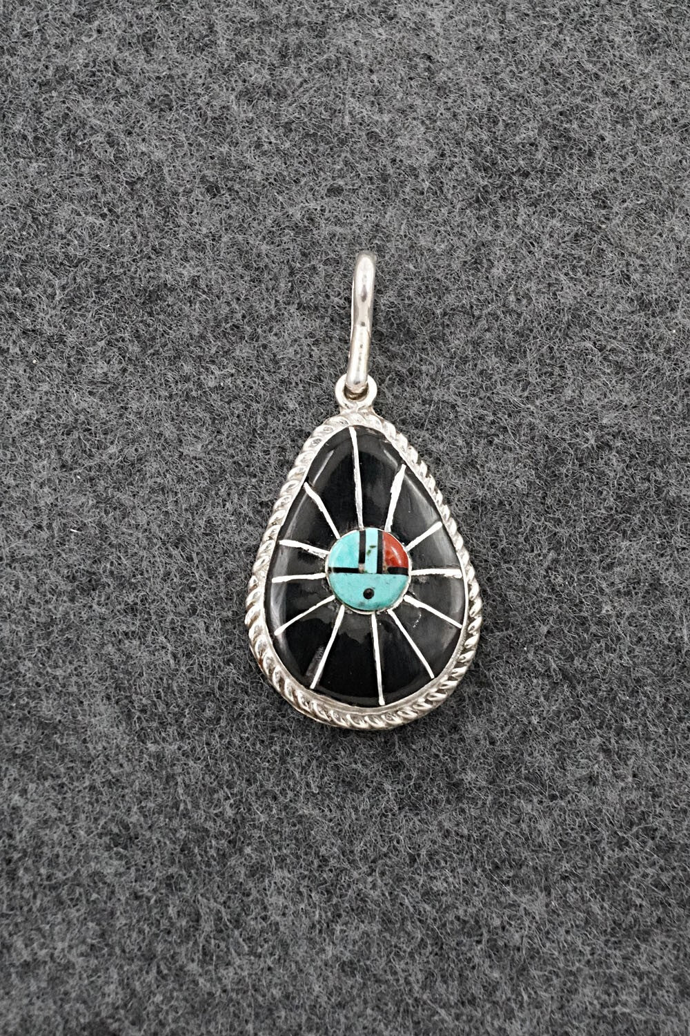 Multi-Stone & Sterling Silver Inlay Pendant - Ola Eriacho