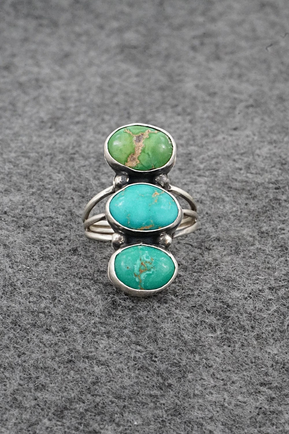 Turquoise & Sterling Silver Ring - Verley Betone - Size 8