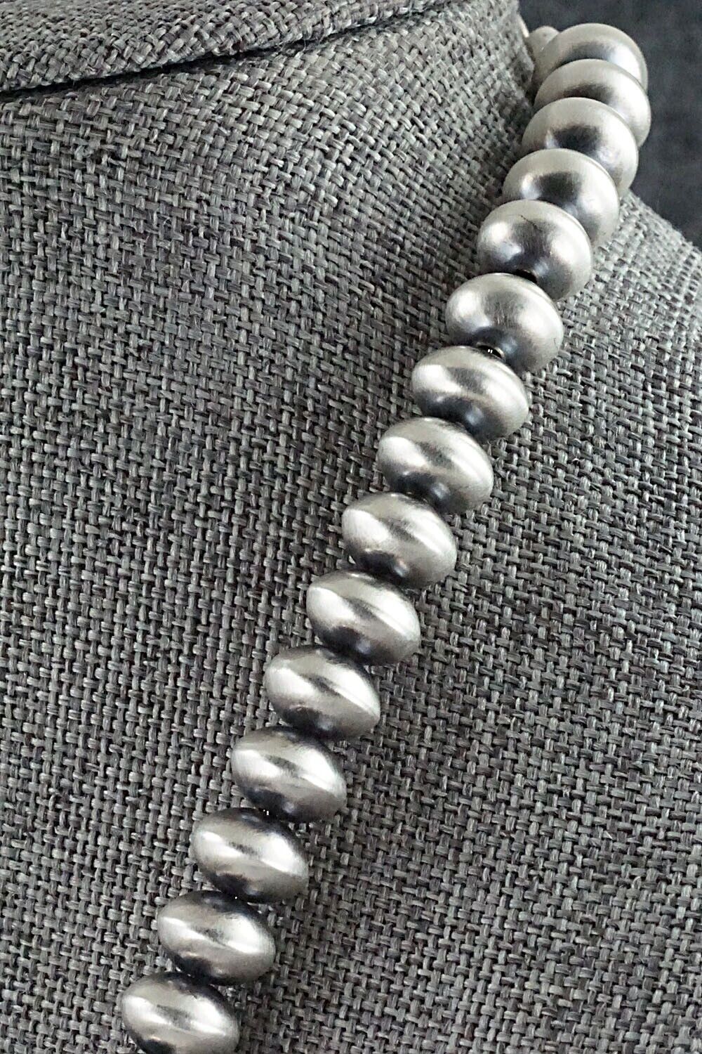 Sterling Silver Navajo Pearl Necklace 24" - Dorinda Mariano