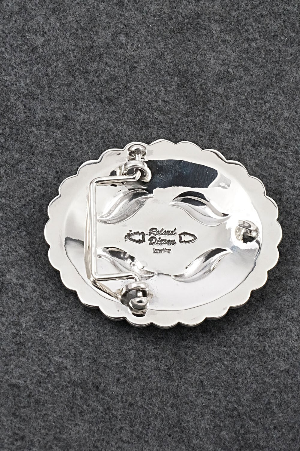 Turquoise & Sterling Silver Belt Buckle - Roland Dixson
