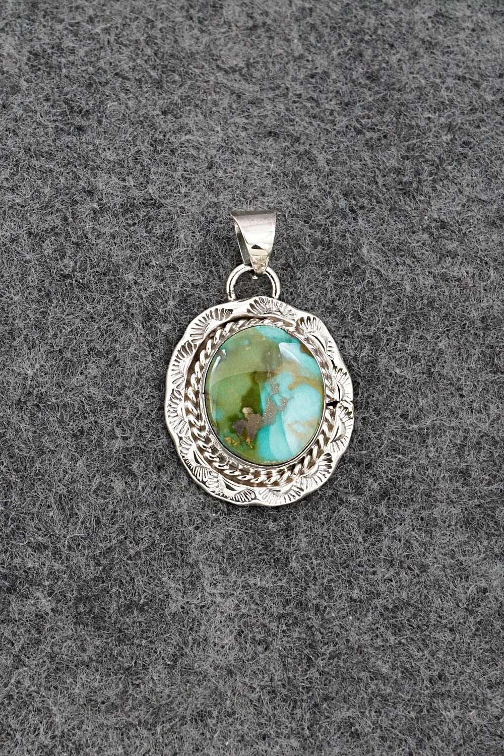 Turquoise and Sterling Silver Pendant - Gene Martinez