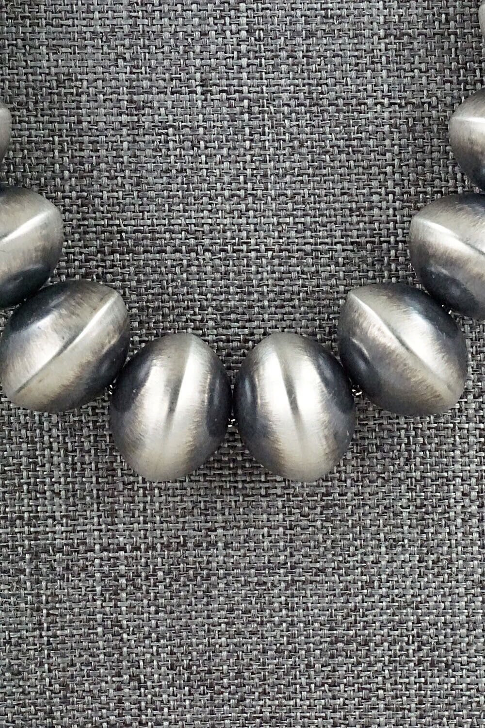 Sterling Silver Navajo Pearl Necklace 24" - Bryannen Halwood