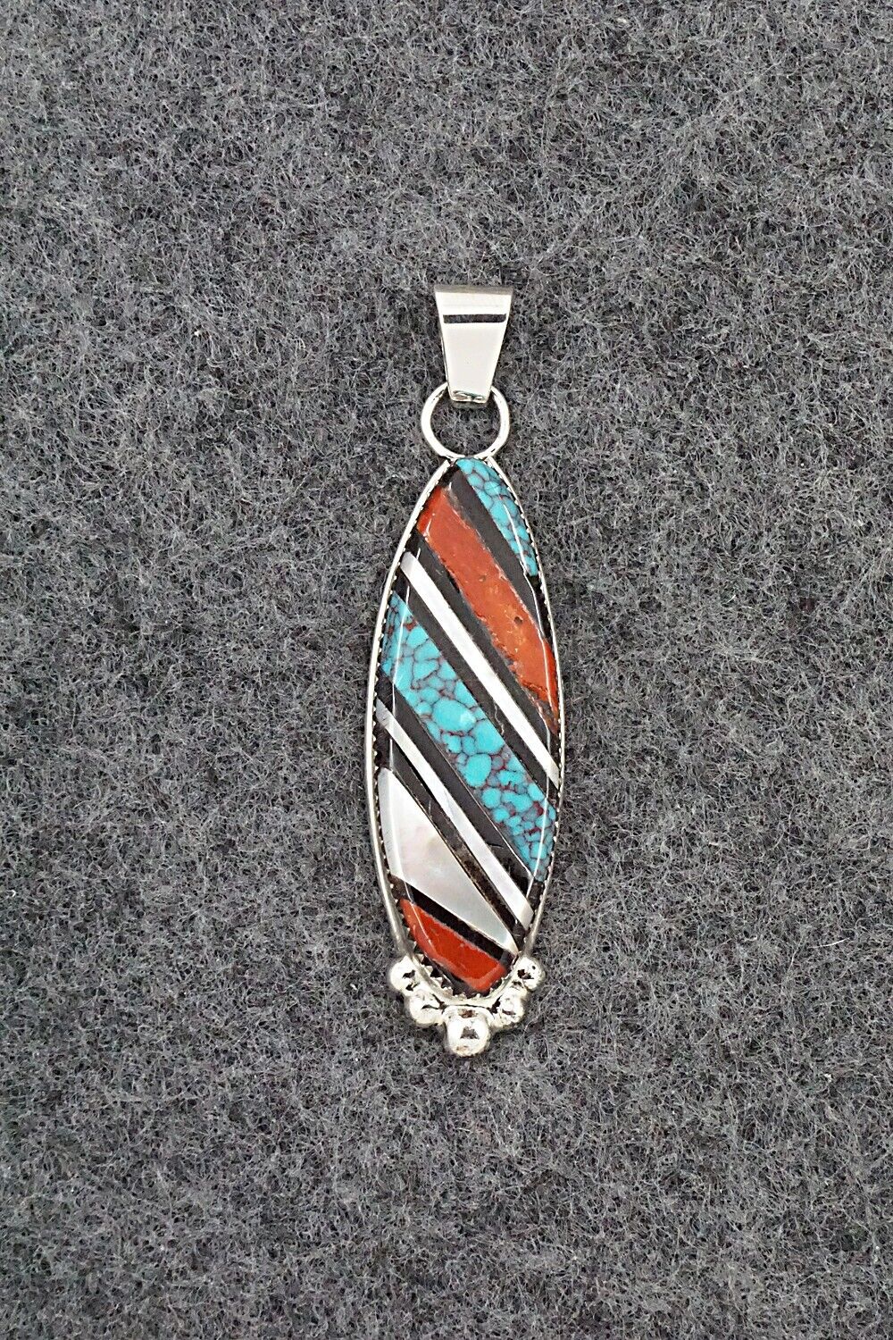Multi-Stone & Sterling Silver Inlay Pendant - Wayne Haloo