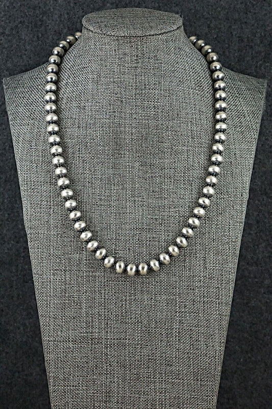 Sterling Silver Navajo Pearl Necklace 18" - Bryannen Halwood