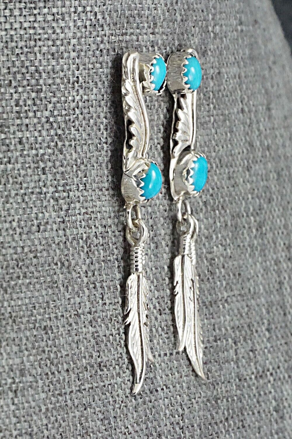 Turquoise & Sterling Silver Earrings - Adelarae Yazzie