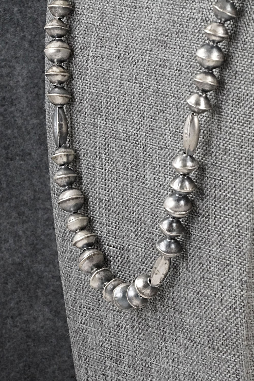 Sterling Silver Navajo Pearl Necklace 24" - Vintage