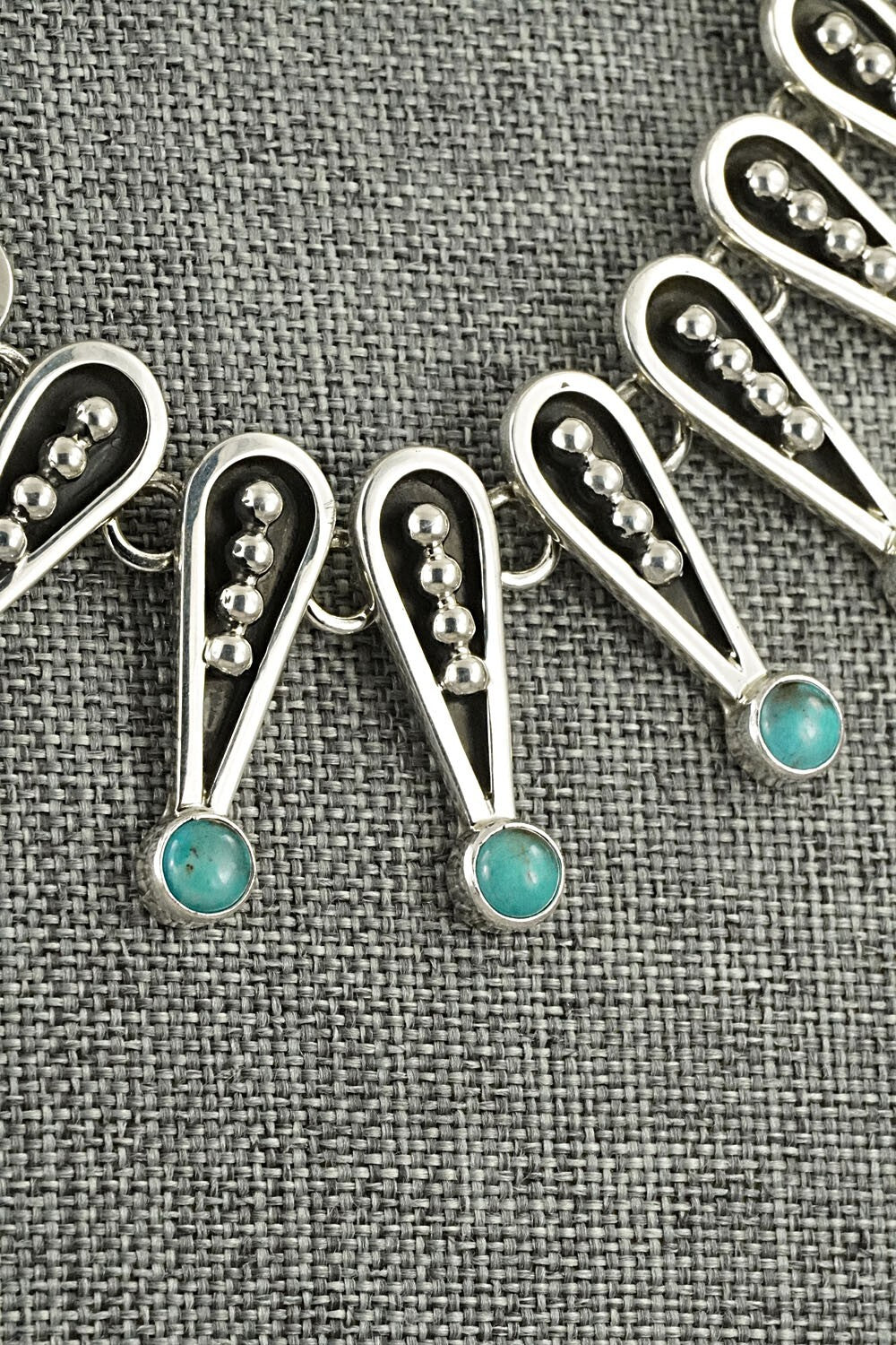 Turquoise & Sterling Silver Necklace and Earrings Set - Jonathan Nez