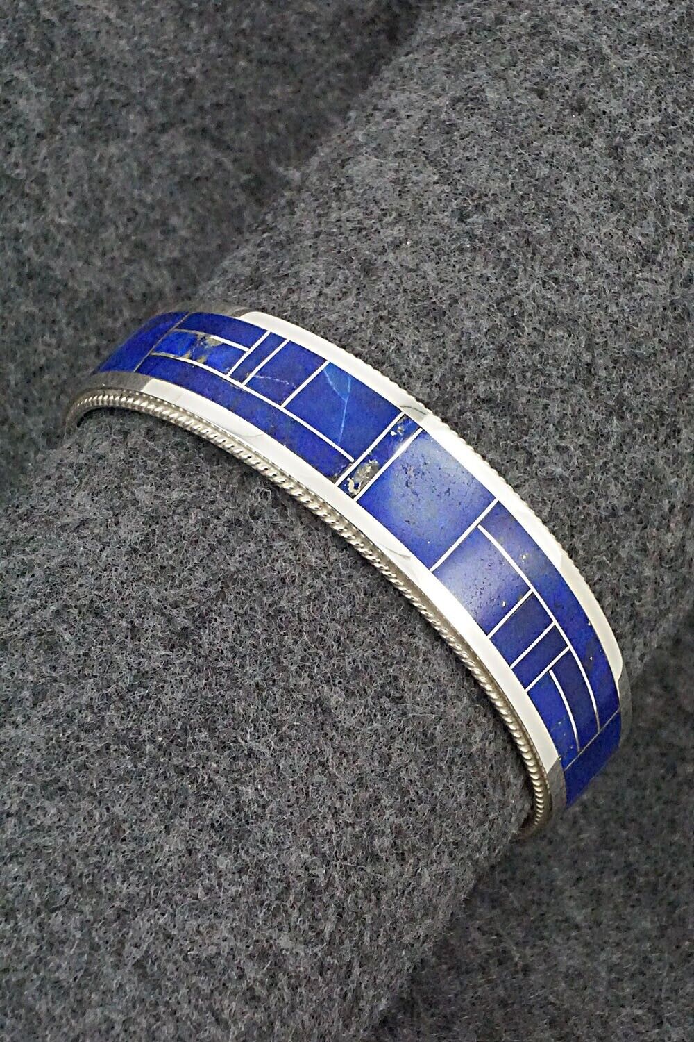 Lapis & Sterling Silver Inlay Bracelet - Rickel Booqua