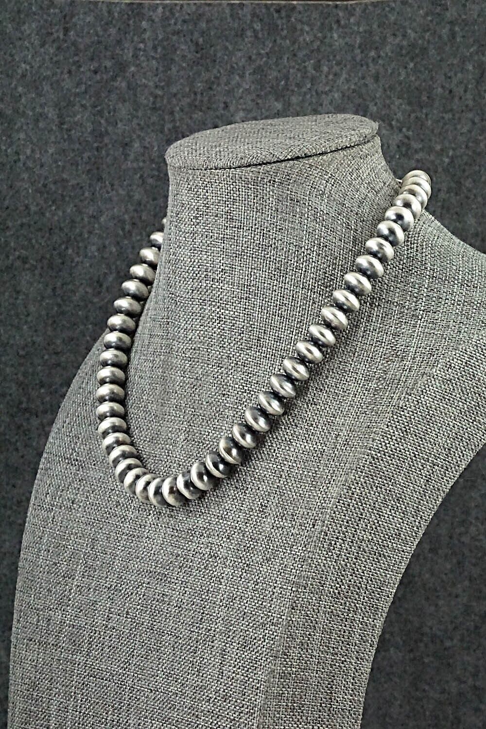 Sterling Silver Navajo Pearl Necklace 14" - Dorinda Mariano