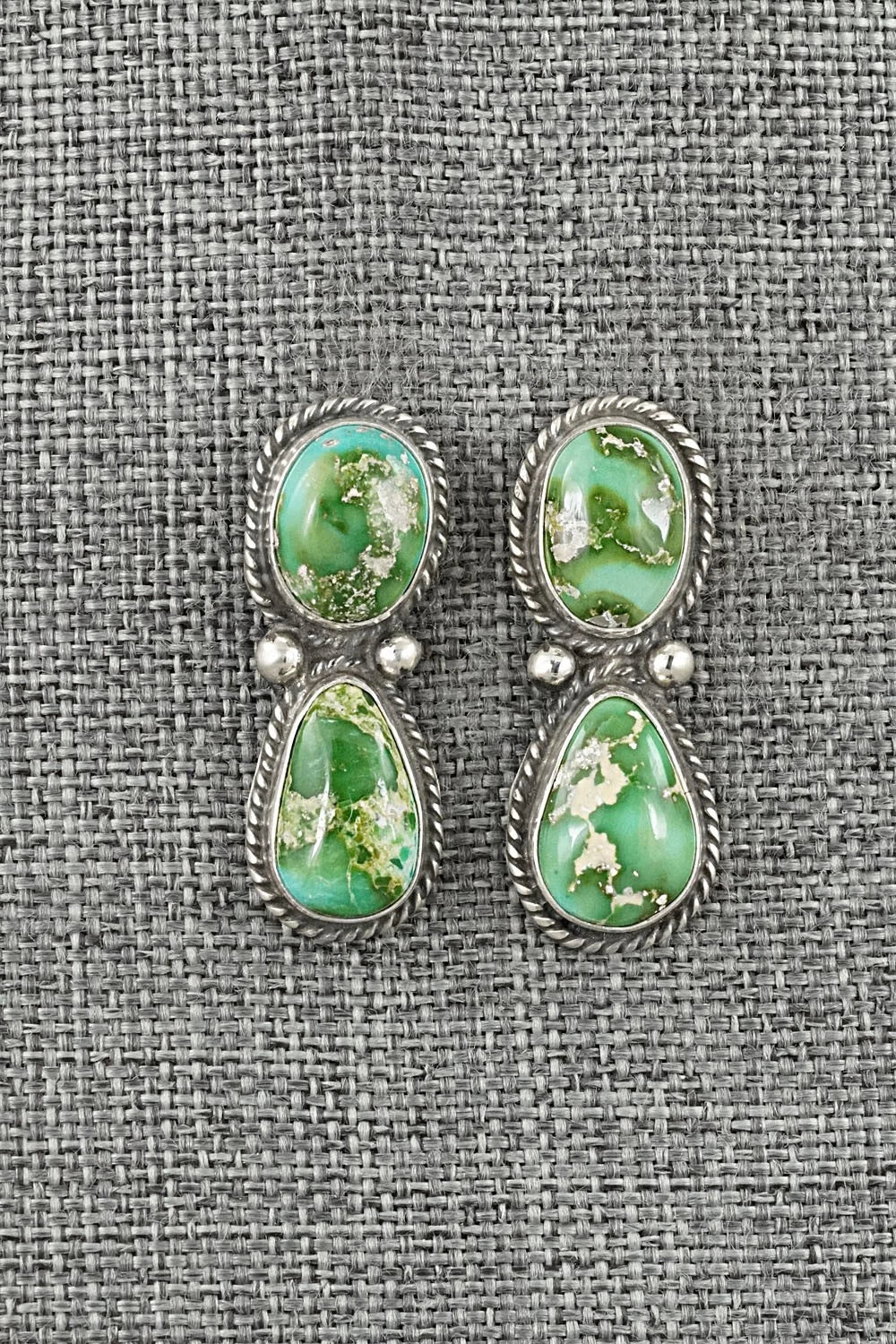 Turquoise & Sterling Silver Earrings - Eugene Gruber