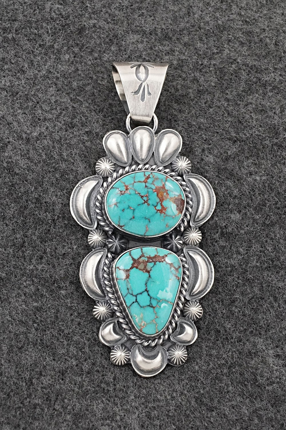 Turquoise & Sterling Silver Pendant - Raymond Delgarito