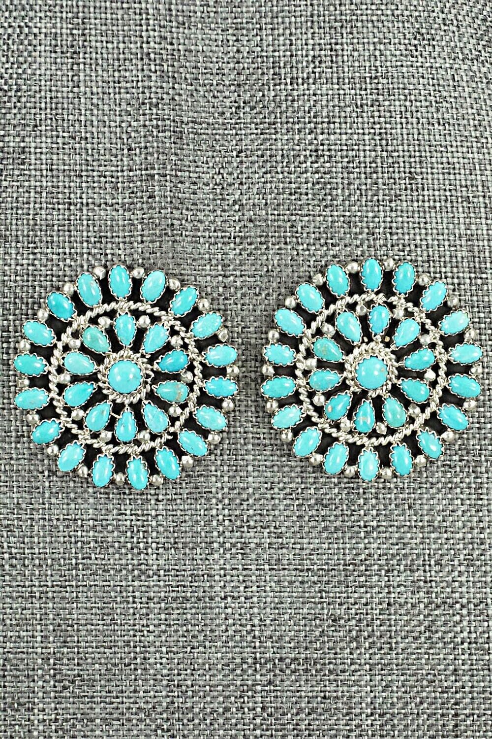 Turquoise & Sterling Silver Earrings - Marie Kurley