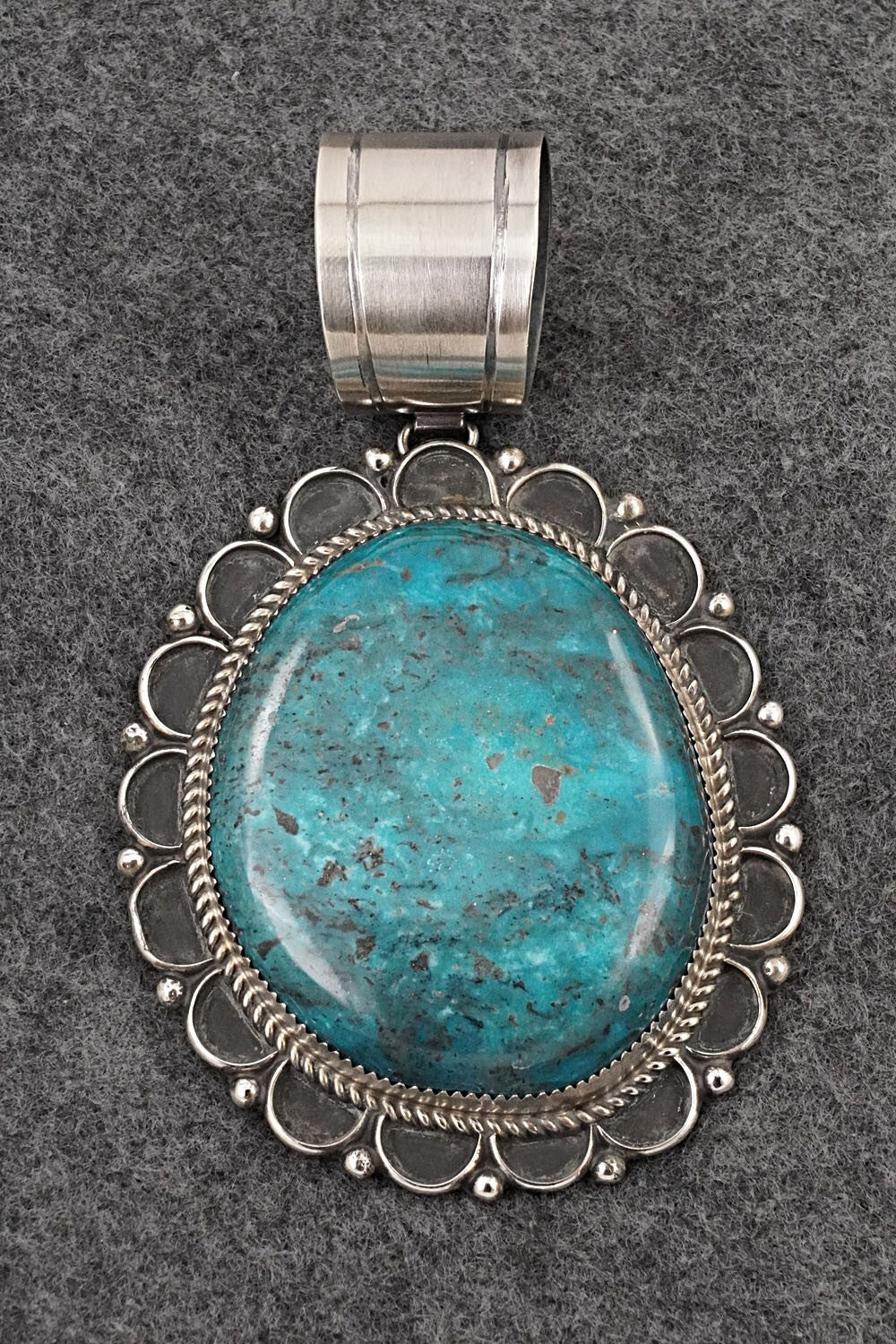 Turquoise & Sterling Silver Pendant - Leslie Nez