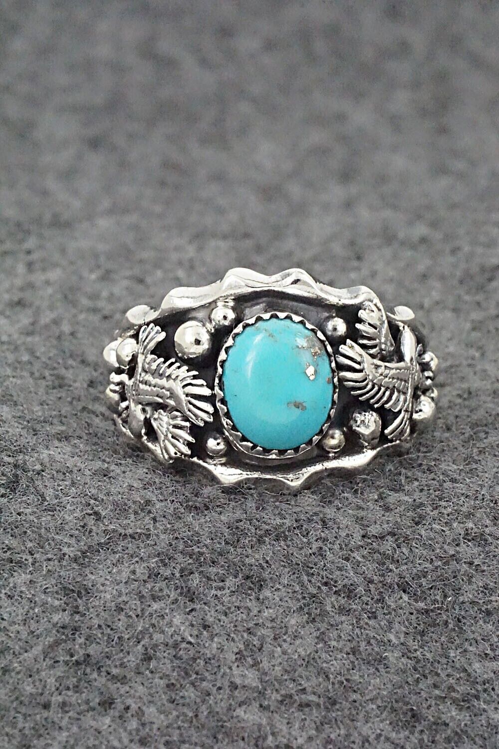 Turquoise & Sterling Silver Ring - Genevieve Francisco - Size 13