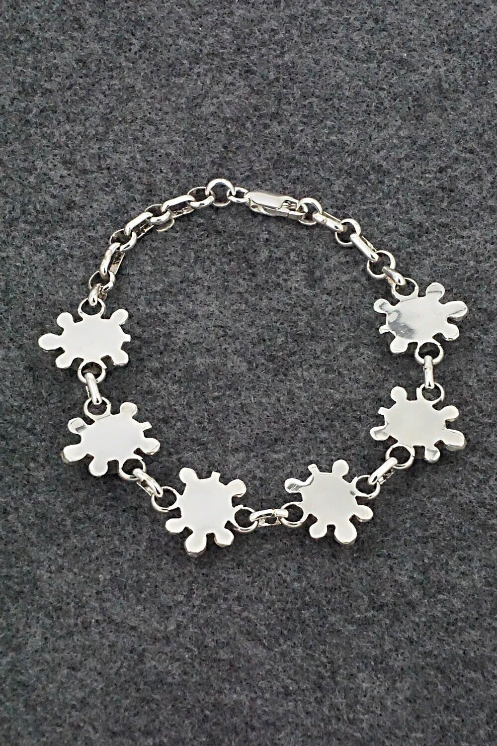 Turquoise & Sterling Silver Link Bracelet - Amelida Peynetsa