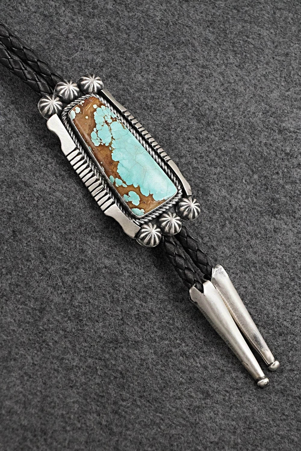 Turquoise & Sterling Silver Bolo Tie - Bobby Johnson