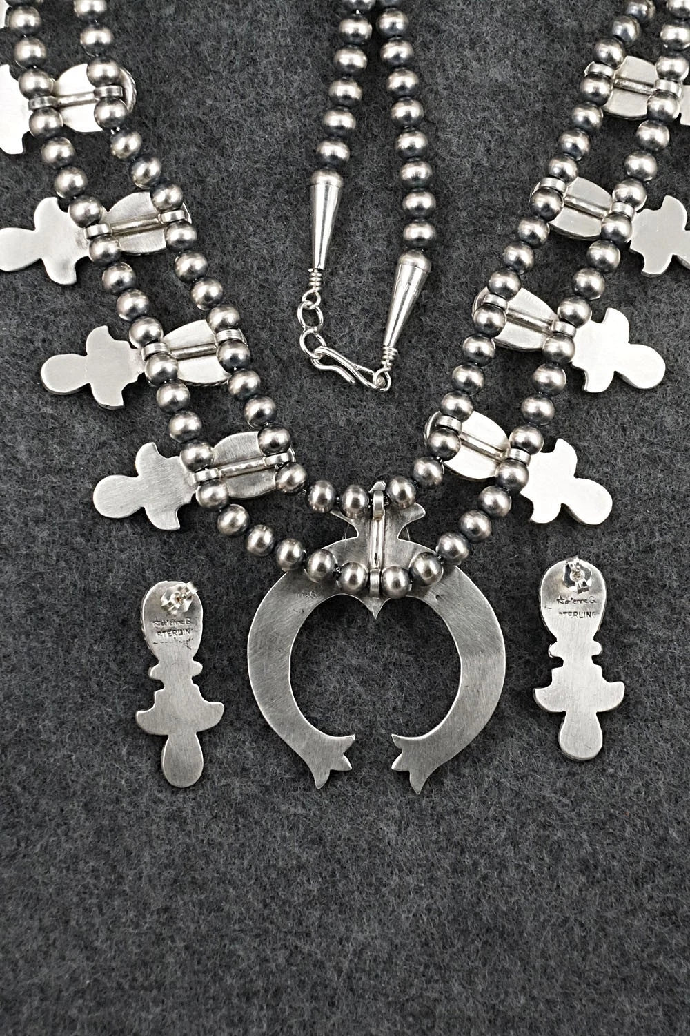 Turquoise & Sterling Silver Squash Blossom Set - Adrienne Gordon