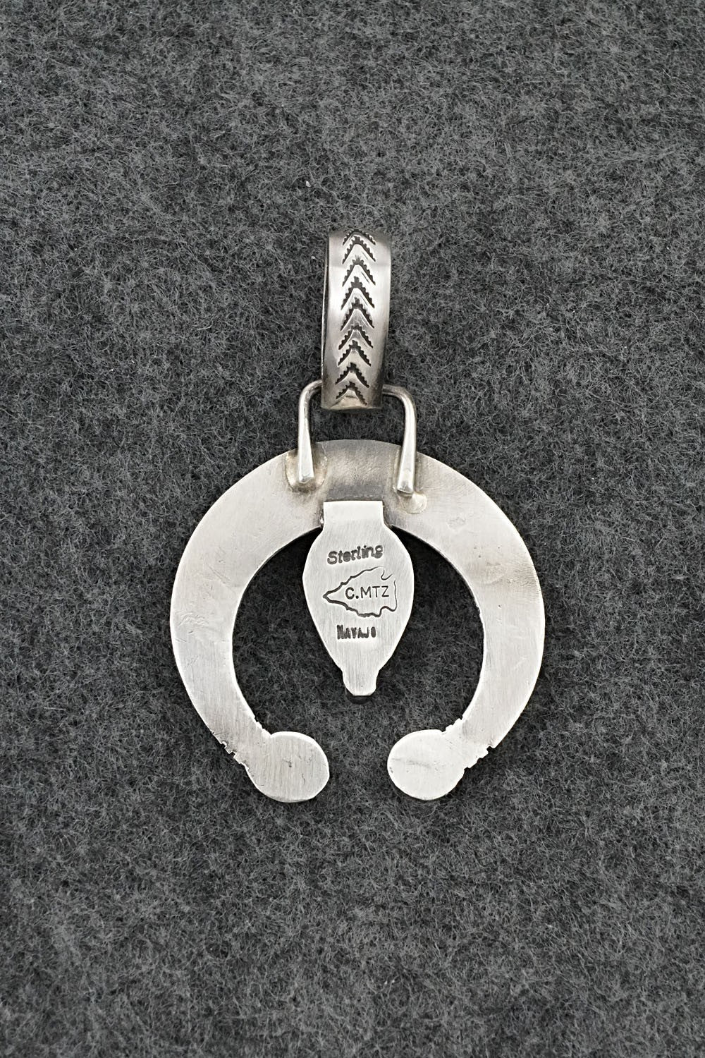 Coral & Sterling Silver Naja Pendant - Calvin Martinez