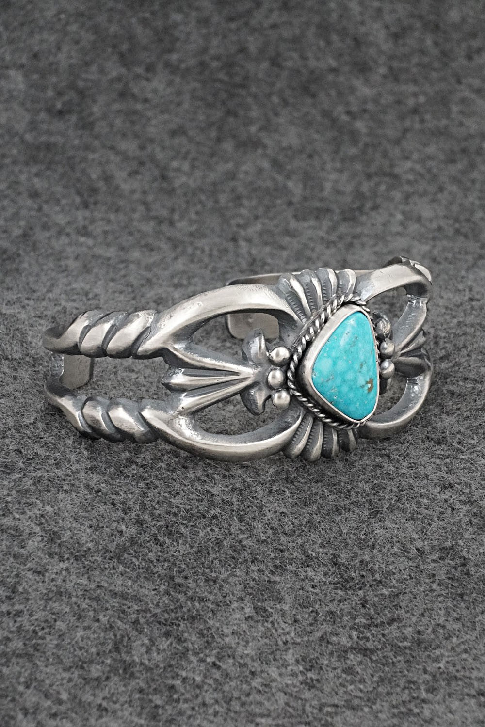 Turquoise & Sterling Silver Bracelet - Harrison Bitsue