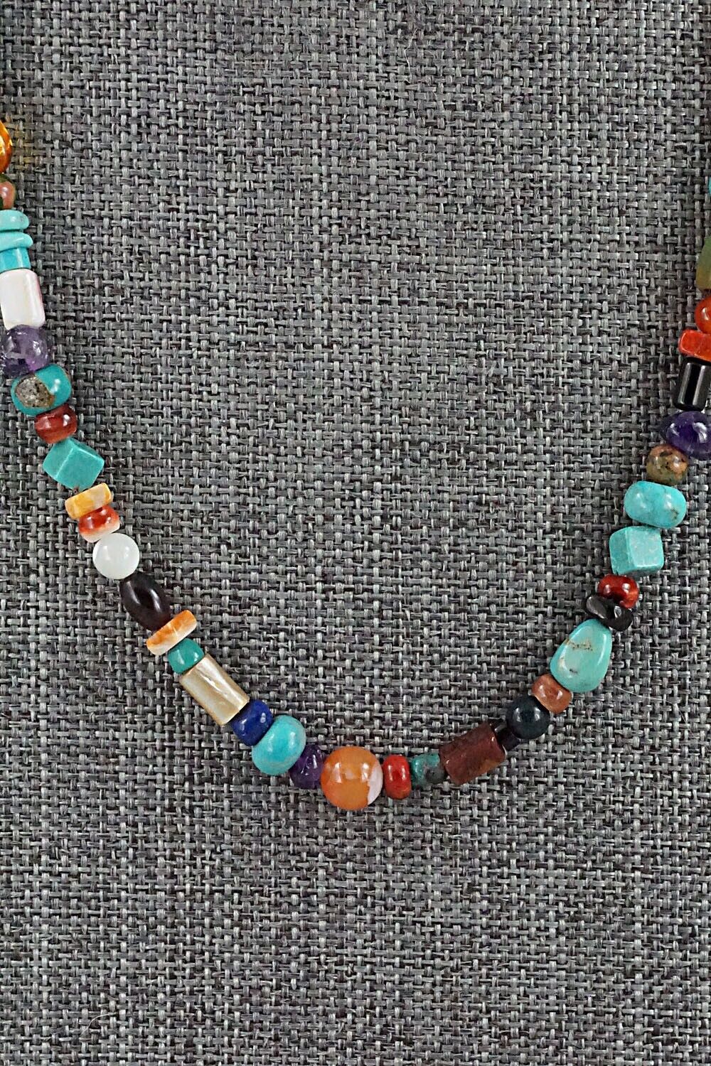 Multi-Stone and Sterling Silver Necklace - Helen Tsosie