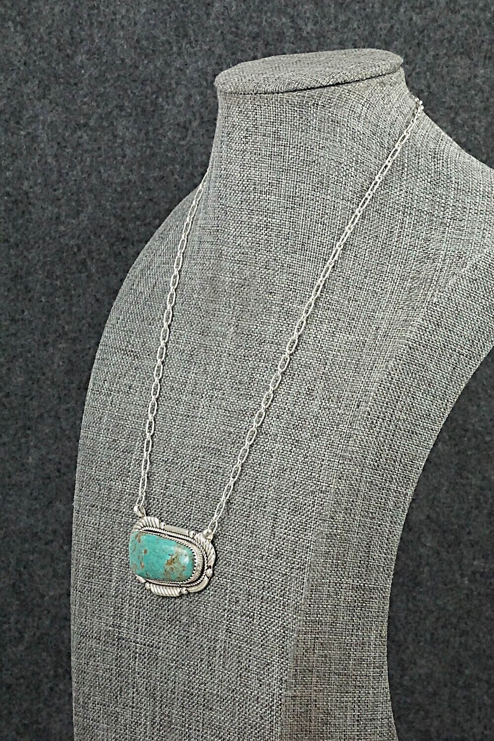 Turquoise & Sterling Silver Necklace - Kenny Calavaza