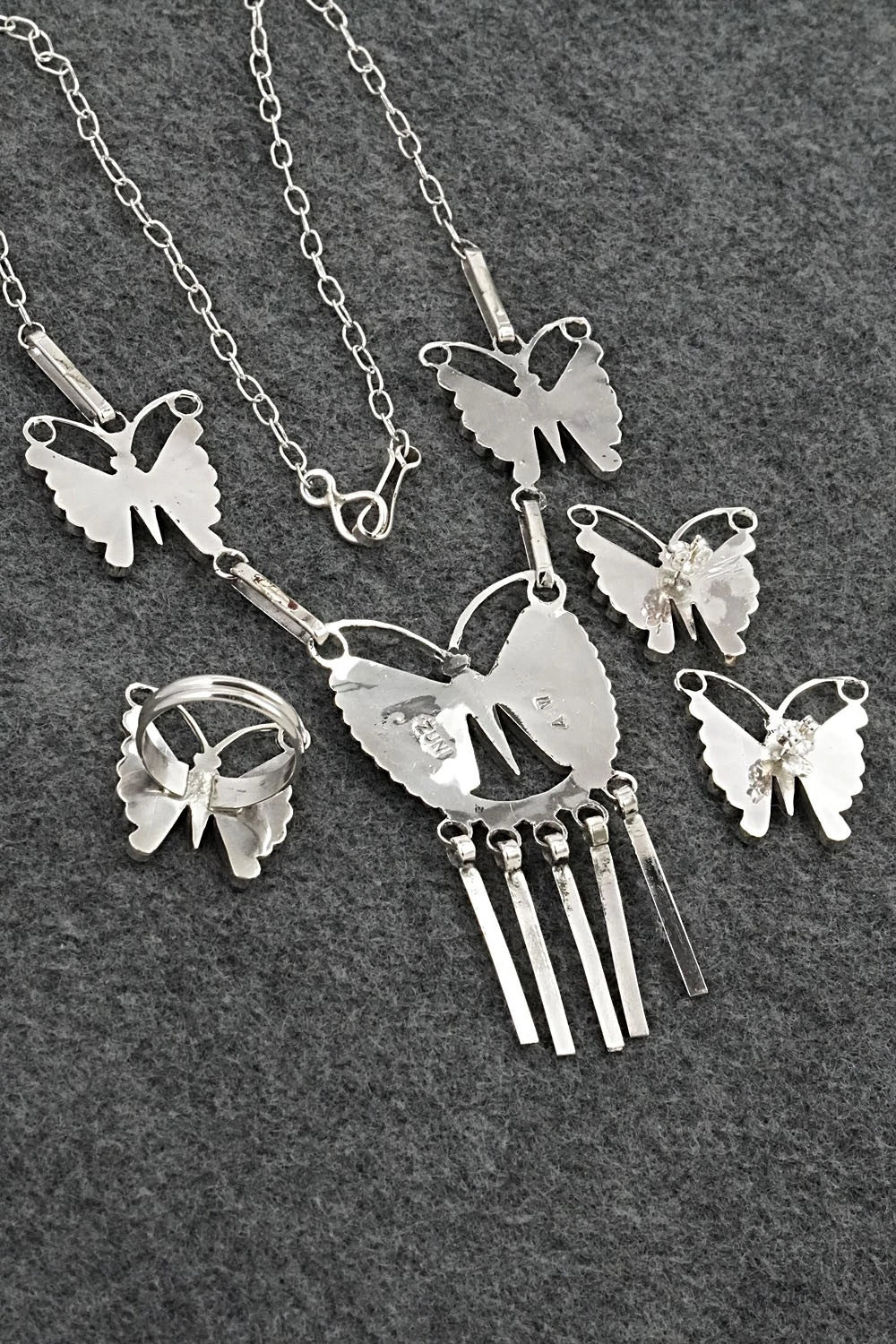 Multi-Stone & Sterling Silver Inlay Necklace Set - Adrian Wallace