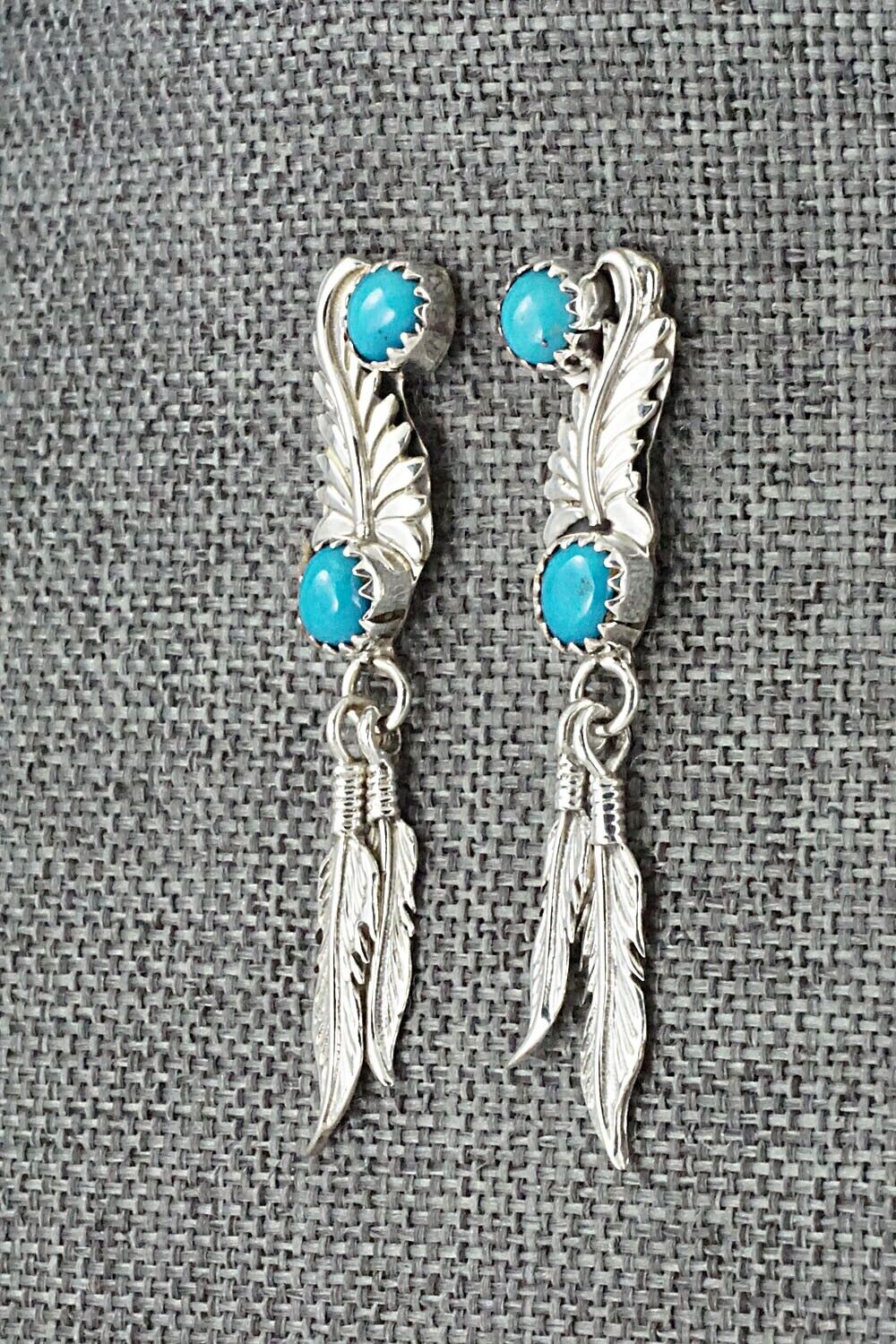Turquoise & Sterling Silver Earrings - Adelarae Yazzie