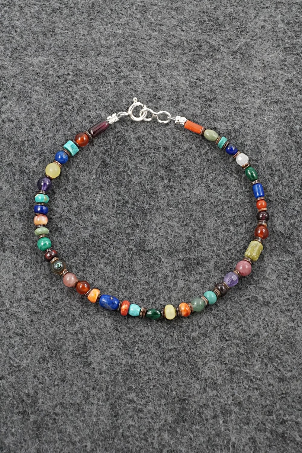 Multi-Stone & Sterling Silver Bracelet - Helen Tsosie