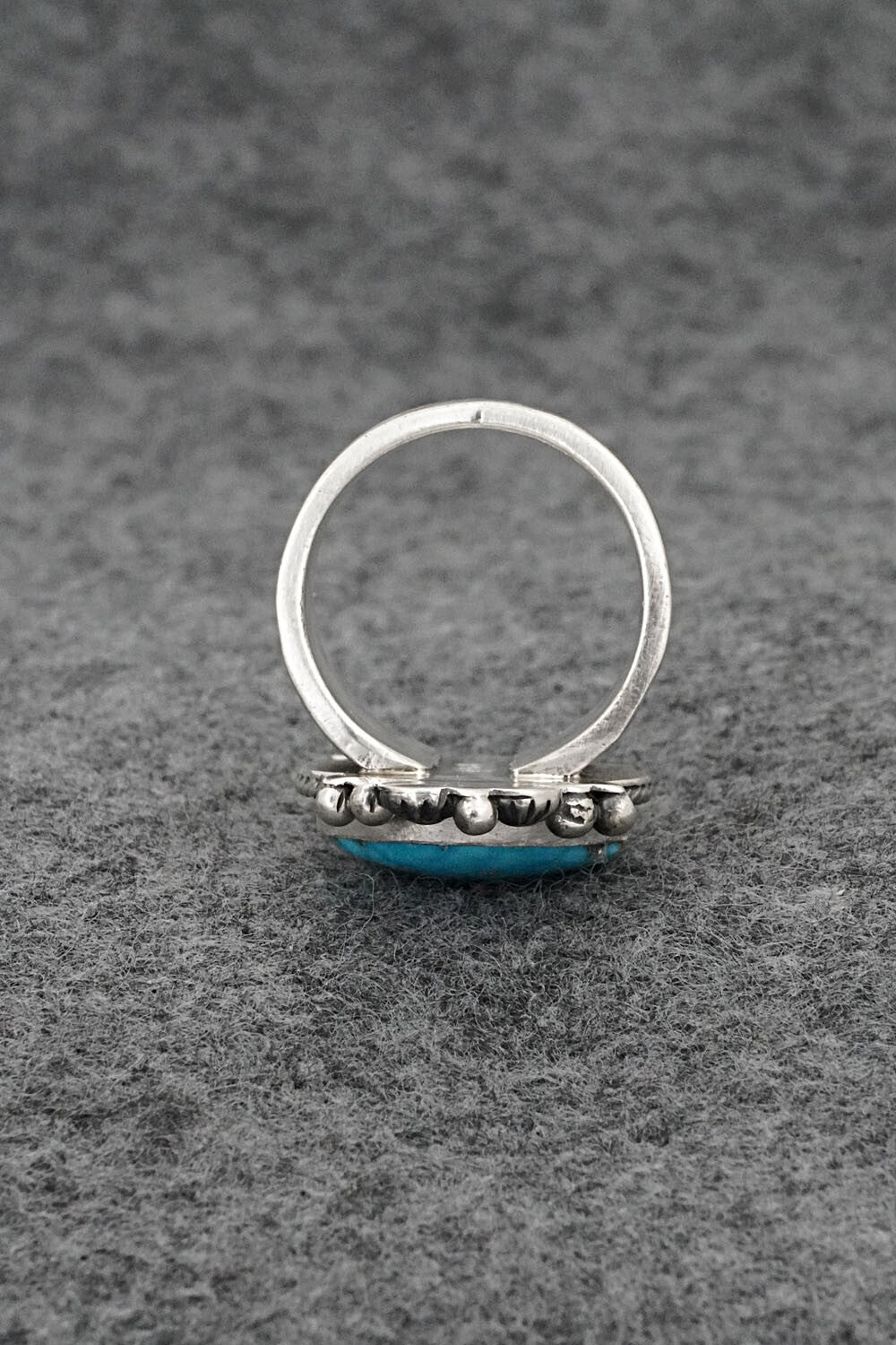 Turquoise & Sterling Silver Ring - Samuel Yellowhair - Size 6.75
