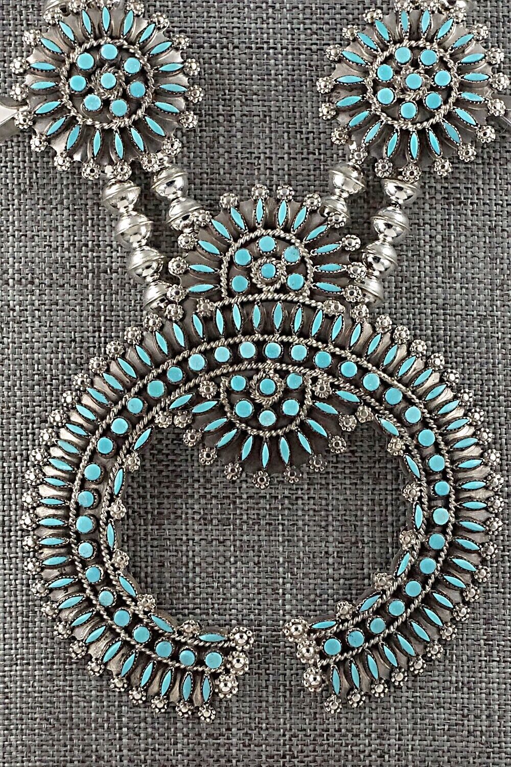 Turquoise & Sterling Silver Squash Blossom Set - Merlinda Chavez
