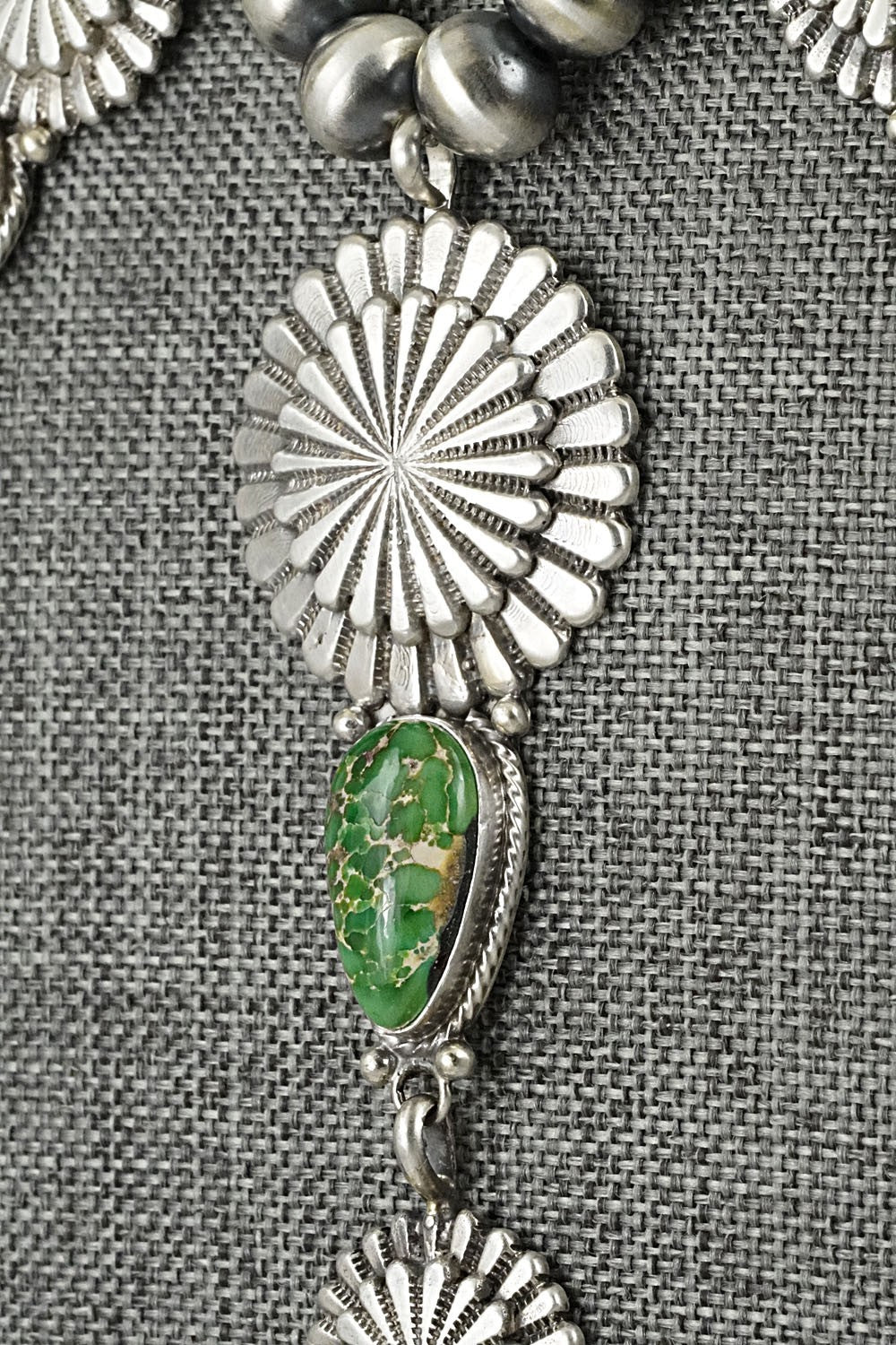 Turquoise & Sterling Silver Navajo Pearl Necklace - Adrienne Gordon