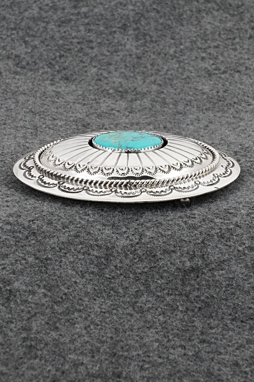 Turquoise & Sterling Silver Belt Buckle - Wilbert Muskett Sr.