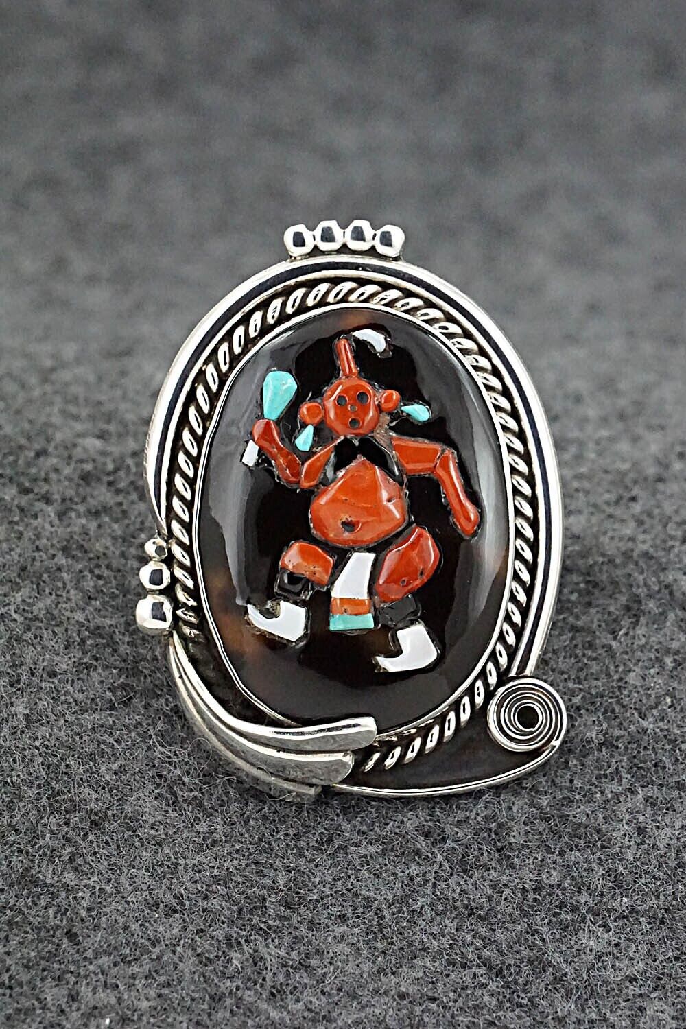 Multi Stone & Sterling Silver Ring - Augustine Pinto - Size 7