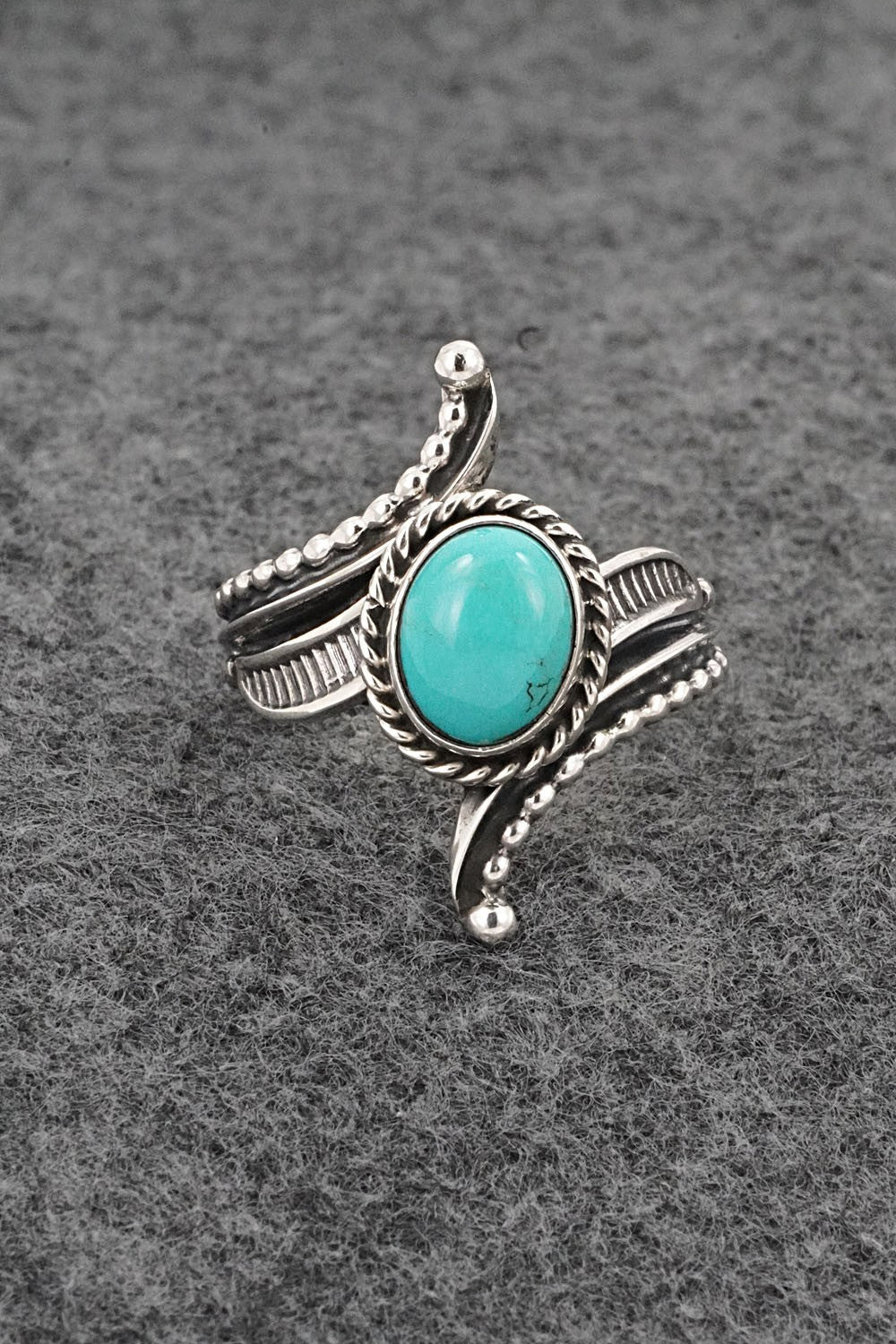 Turquoise & Sterling Silver Ring - Thomas Yazzie - Size 8.5