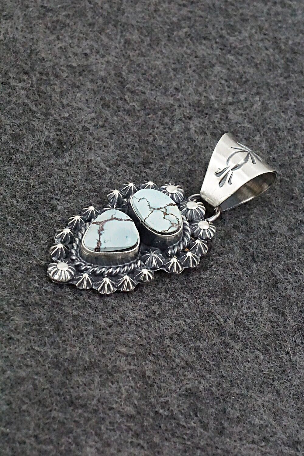 Turquoise & Sterling Silver Pendant - Raymond Delgarito