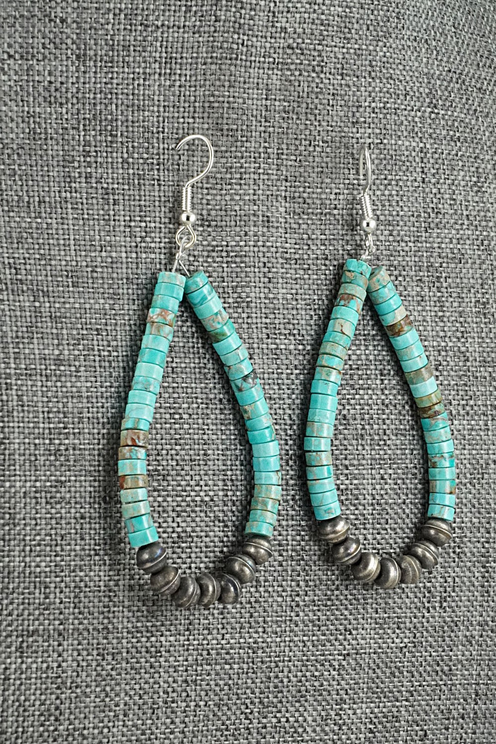 Turquoise & Sterling Silver Earrings - Quaylon Sam