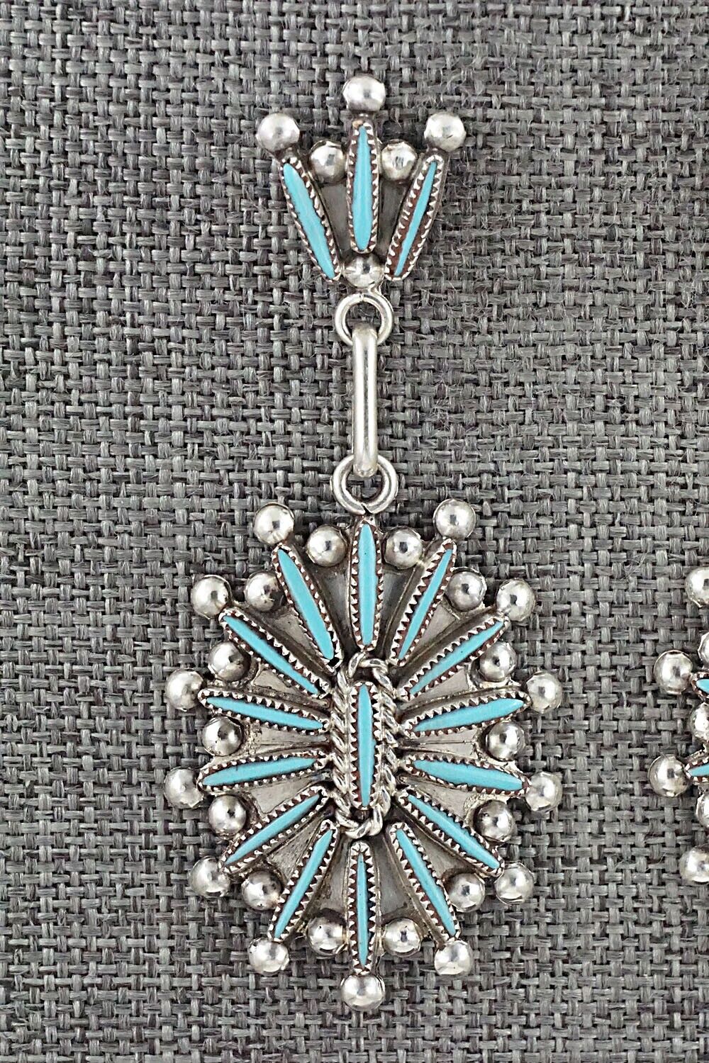 Turquoise & Sterling Silver Earrings - Lance & Cordelia Waatsa