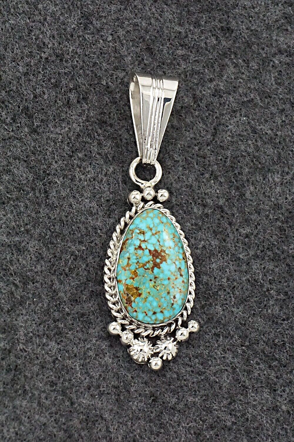 Turquoise & Sterling Silver Pendant - Samuel Yellowhair
