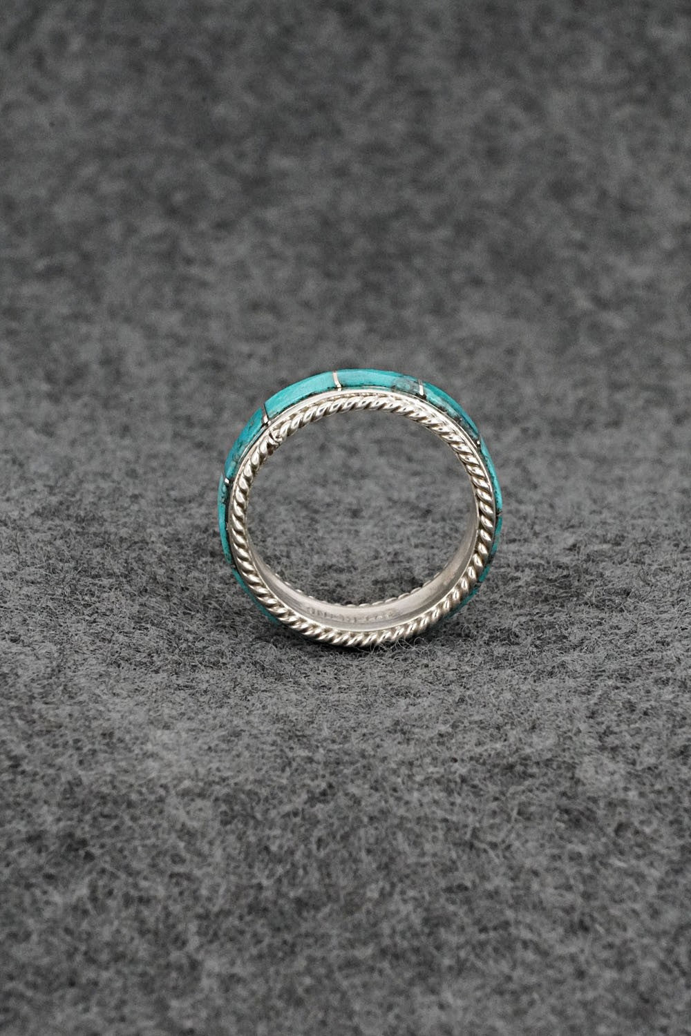Turquoise & Sterling Silver Ring - Bruce Johnson - Size 7