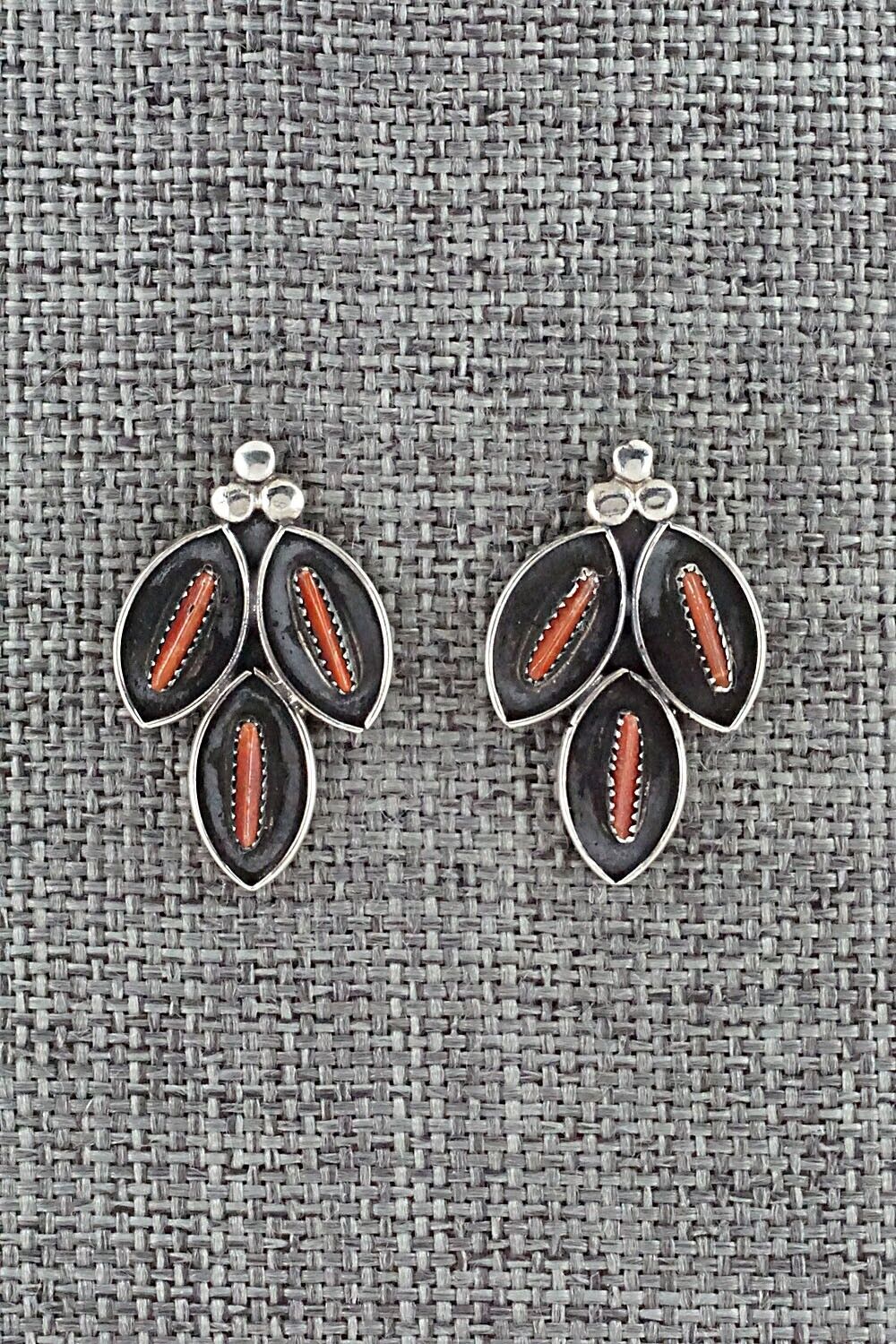 Coral & Sterling Silver Earrings - Fernando Othole
