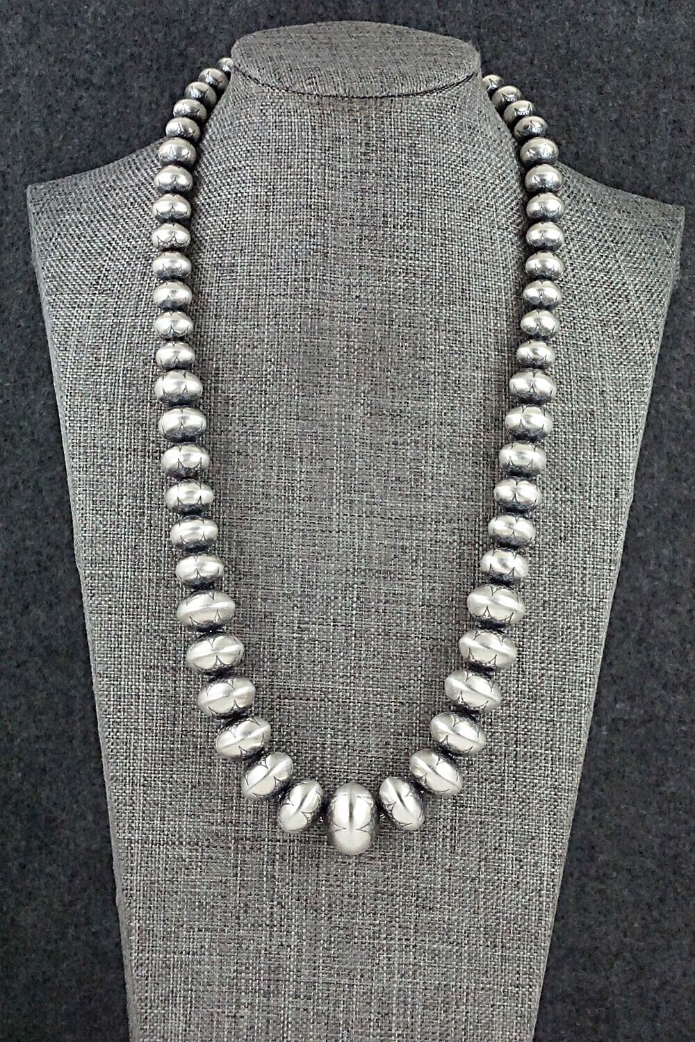 Sterling Silver Navajo Pearl Necklace 20" - Bryannen Halwood