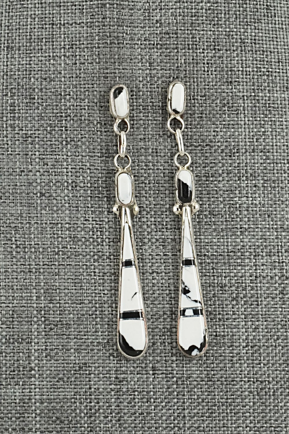 White Buffalo & Sterling Silver Earrings - Terrance Panteah